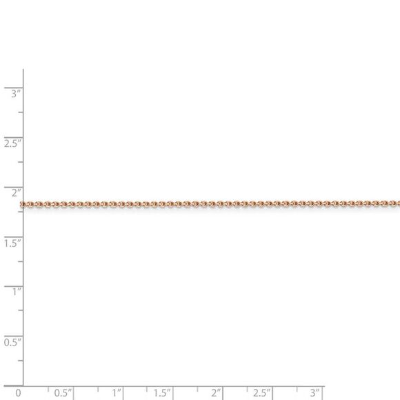 1.4mm, 14k Rose Gold, Diamond Cut Solid Cable Chain Necklace, 16 Inch - Picture 5 of 8